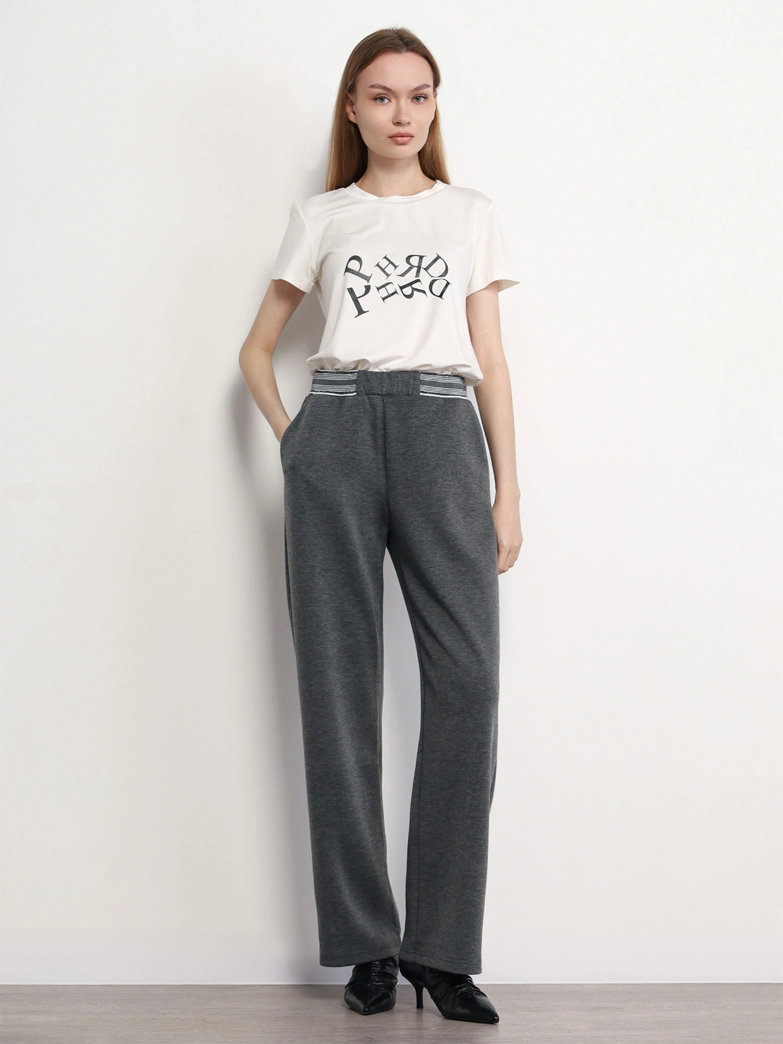 Футболка прямого кроя из смесовой вискозы